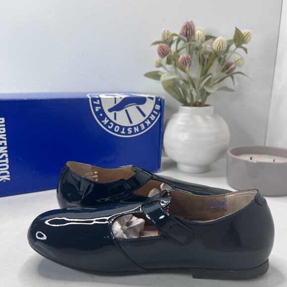 Birkenstock Tickel Patent Navy Leather Shoes Narrow Fit 1013207 Women's US 5 NWB - Picture 7 of 10
